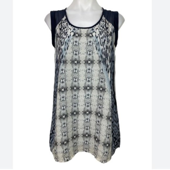 EUC CAbi Mix Print Chiffon Sleeveless Tunic Blouse #253 - Picture 2 of 8